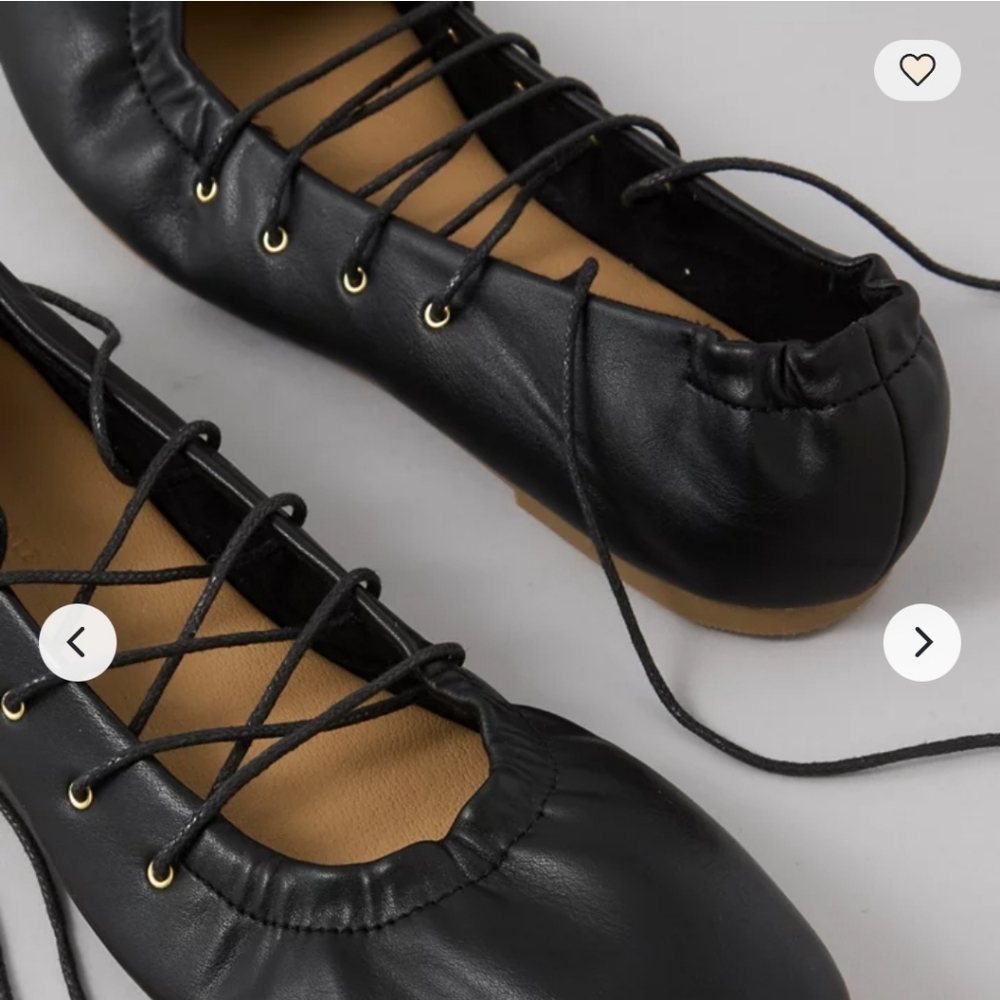 AE Black Lace-Up Ballet Flats